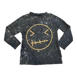 Loud Apparel Kids T Shirt Size 4 Organic Cotton Printed Black Long Sleeves